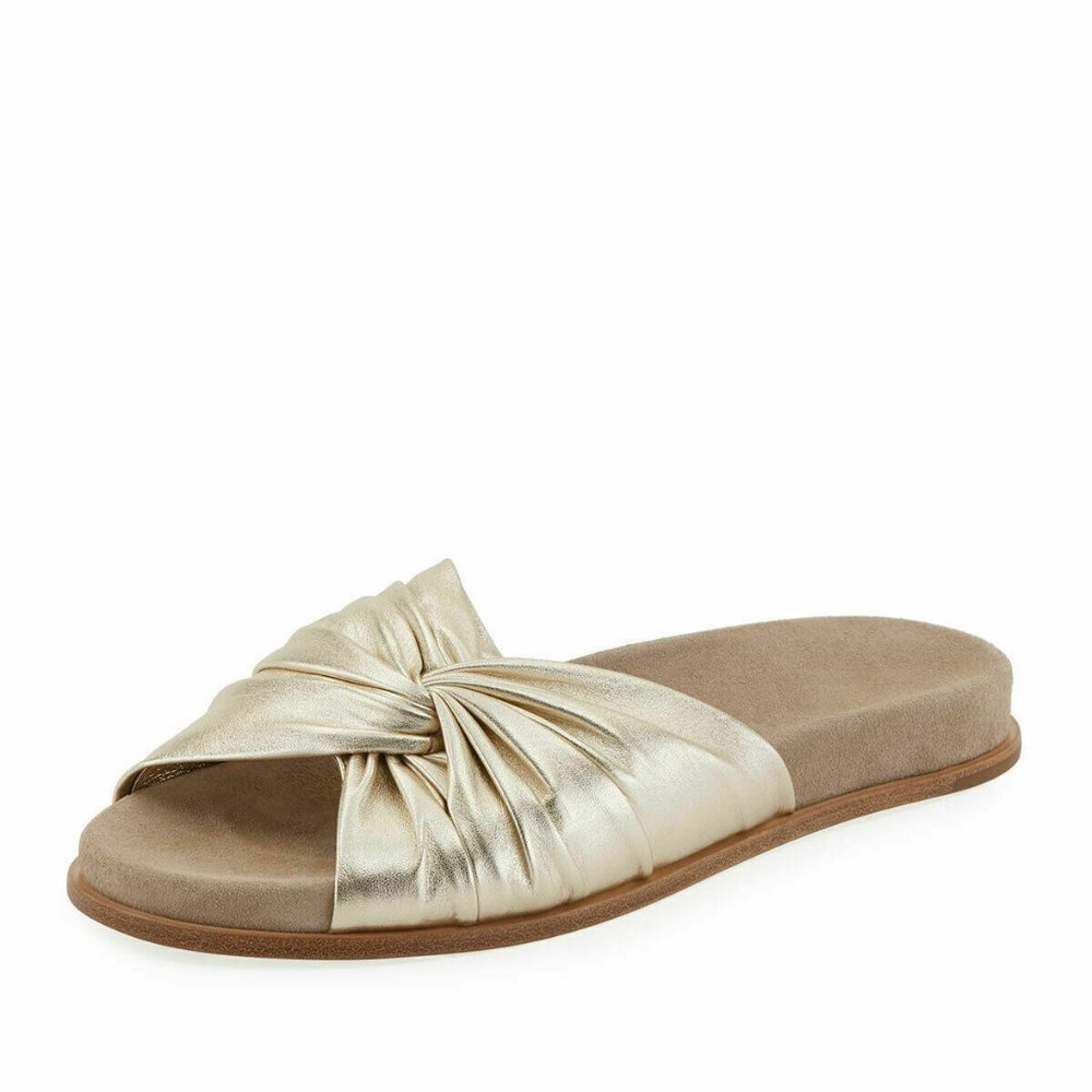 Prada Metallic Twisted Slide Sandals 39
